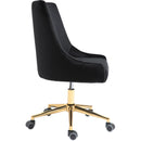  Meridian Karina Black Velvet Upholstered Office Chair IMAGE 5