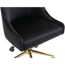  Meridian Karina Black Velvet Upholstered Office Chair IMAGE 8