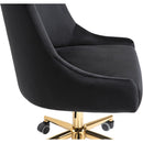  Meridian Karina Black Velvet Upholstered Office Chair IMAGE 9
