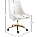  Meridian Karina Cream Velvet Upholstered Office Chair IMAGE 11