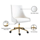  Meridian Karina Cream Velvet Upholstered Office Chair IMAGE 12