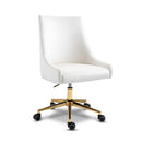  Meridian Karina Cream Velvet Upholstered Office Chair IMAGE 1