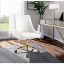  Meridian Karina Cream Velvet Upholstered Office Chair IMAGE 2