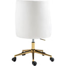  Meridian Karina Cream Velvet Upholstered Office Chair IMAGE 3