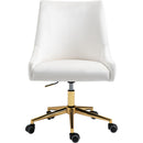  Meridian Karina Cream Velvet Upholstered Office Chair IMAGE 4