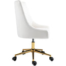  Meridian Karina Cream Velvet Upholstered Office Chair IMAGE 5