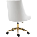  Meridian Karina Cream Velvet Upholstered Office Chair IMAGE 6