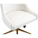  Meridian Karina Cream Velvet Upholstered Office Chair IMAGE 8