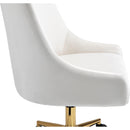  Meridian Karina Cream Velvet Upholstered Office Chair IMAGE 9