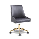  Meridian Karina Grey Velvet Upholstered Office Chair IMAGE 1