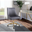  Meridian Karina Grey Velvet Upholstered Office Chair IMAGE 2