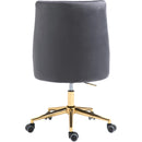 Meridian Karina Grey Velvet Upholstered Office Chair IMAGE 3
