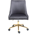  Meridian Karina Grey Velvet Upholstered Office Chair IMAGE 4
