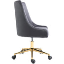  Meridian Karina Grey Velvet Upholstered Office Chair IMAGE 5