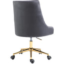  Meridian Karina Grey Velvet Upholstered Office Chair IMAGE 6