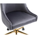  Meridian Karina Grey Velvet Upholstered Office Chair IMAGE 8