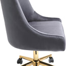  Meridian Karina Grey Velvet Upholstered Office Chair IMAGE 9