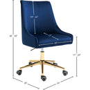  Meridian Karina Navy Velvet Upholstered Office Chair IMAGE 11