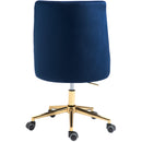  Meridian Karina Navy Velvet Upholstered Office Chair IMAGE 3