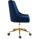  Meridian Karina Navy Velvet Upholstered Office Chair IMAGE 5