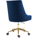  Meridian Karina Navy Velvet Upholstered Office Chair IMAGE 6