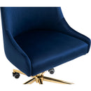  Meridian Karina Navy Velvet Upholstered Office Chair IMAGE 8