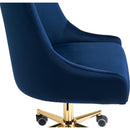  Meridian Karina Navy Velvet Upholstered Office Chair IMAGE 9