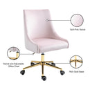  Meridian Karina Pink Velvet Upholstered Office Chair IMAGE 12