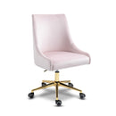  Meridian Karina Pink Velvet Upholstered Office Chair IMAGE 1