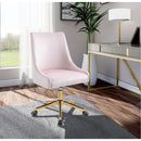  Meridian Karina Pink Velvet Upholstered Office Chair IMAGE 2