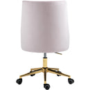  Meridian Karina Pink Velvet Upholstered Office Chair IMAGE 3