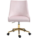  Meridian Karina Pink Velvet Upholstered Office Chair IMAGE 4