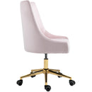  Meridian Karina Pink Velvet Upholstered Office Chair IMAGE 5