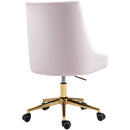  Meridian Karina Pink Velvet Upholstered Office Chair IMAGE 6
