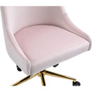  Meridian Karina Pink Velvet Upholstered Office Chair IMAGE 8