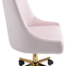  Meridian Karina Pink Velvet Upholstered Office Chair IMAGE 9