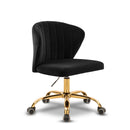  Meridian Finley Black Velvet Upholstered Office Chair IMAGE 1