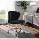  Meridian Finley Black Velvet Upholstered Office Chair IMAGE 2