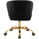  Meridian Finley Black Velvet Upholstered Office Chair IMAGE 3