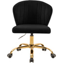  Meridian Finley Black Velvet Upholstered Office Chair IMAGE 4