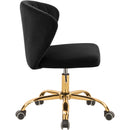  Meridian Finley Black Velvet Upholstered Office Chair IMAGE 5