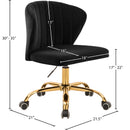  Meridian Finley Black Velvet Upholstered Office Chair IMAGE 6
