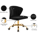  Meridian Finley Black Velvet Upholstered Office Chair IMAGE 7
