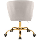  Meridian Finley Cream Velvet Upholstered Office Chair IMAGE 3