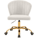  Meridian Finley Cream Velvet Upholstered Office Chair IMAGE 4