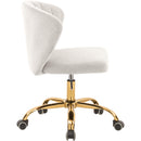  Meridian Finley Cream Velvet Upholstered Office Chair IMAGE 5