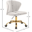  Meridian Finley Cream Velvet Upholstered Office Chair IMAGE 6