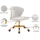 Meridian Finley Cream Velvet Office Chair IMAGE 7