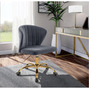  Meridian Finley Grey Velvet Upholstered Office Chair IMAGE 2