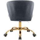  Meridian Finley Grey Velvet Upholstered Office Chair IMAGE 3